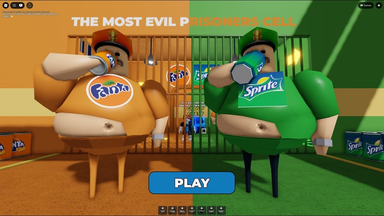 FANTA VS SPRITE BARRY'S PRISON RUN OBBY #obby