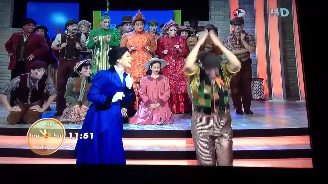 elenco de Mary poppins en el programa 