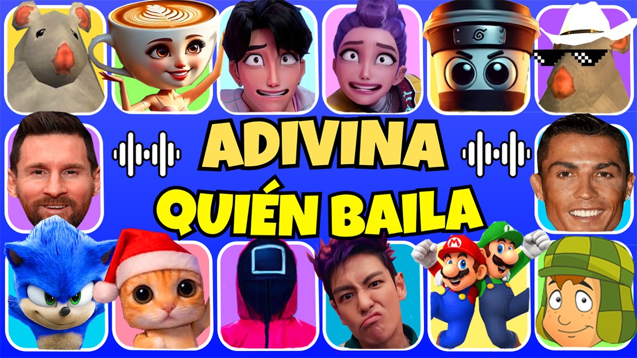 ¡Adivina Quién Baila!🔥Los MEJORES BAILES😎¿Quién Baila Mejor?🤔Messi⚽Cristiano⚽Sonic🦔Mario🍄💚Gatito
