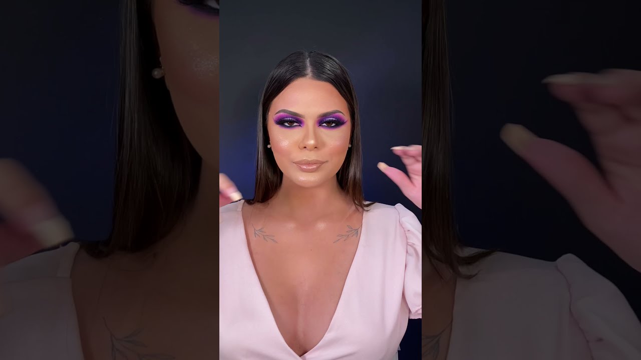 😍Maquillaje Cut Luz con Delineado Gr&aacute;fico  - Tonos Lilas 💜💜