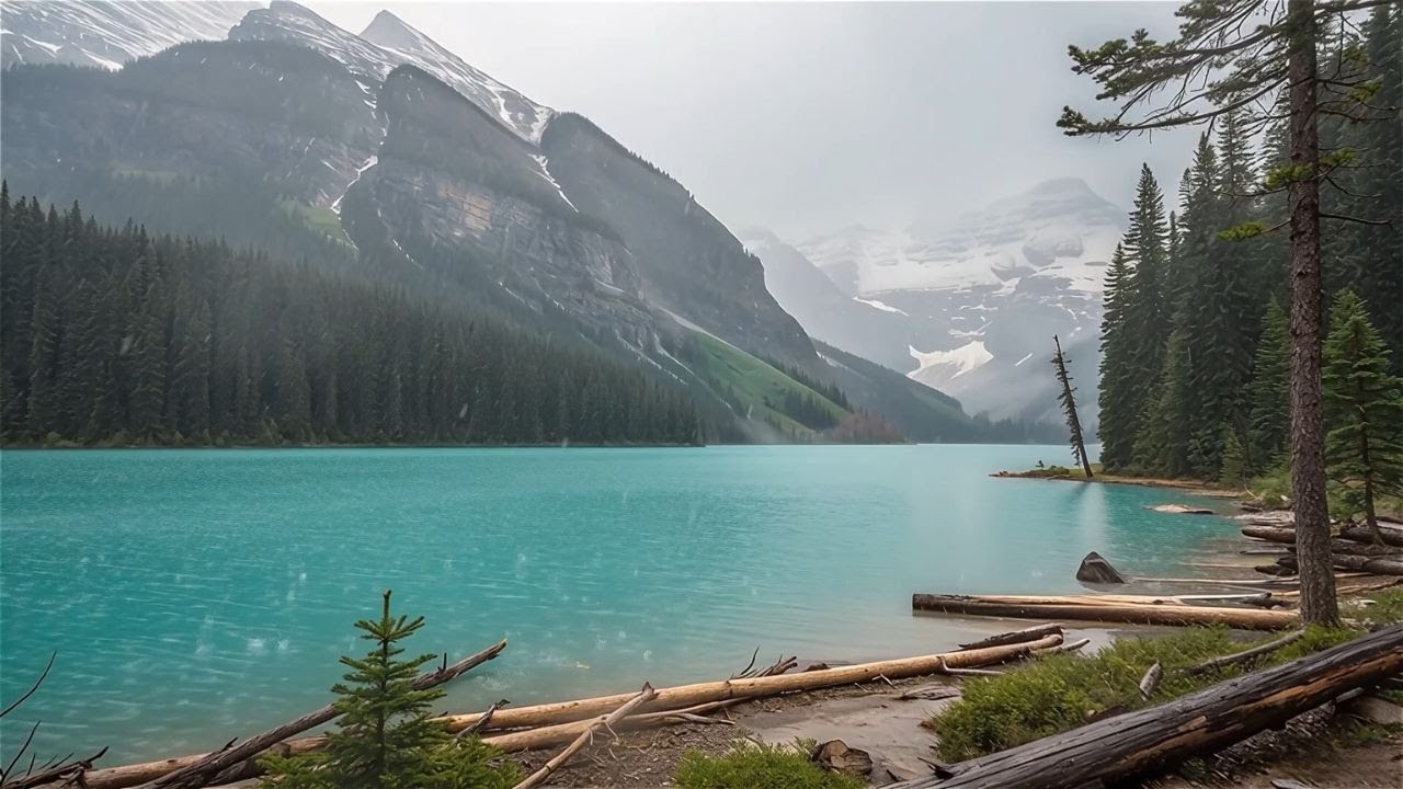 Lac de l’Ouest Canadien sous la Pluie – Sommeil Profond 5h