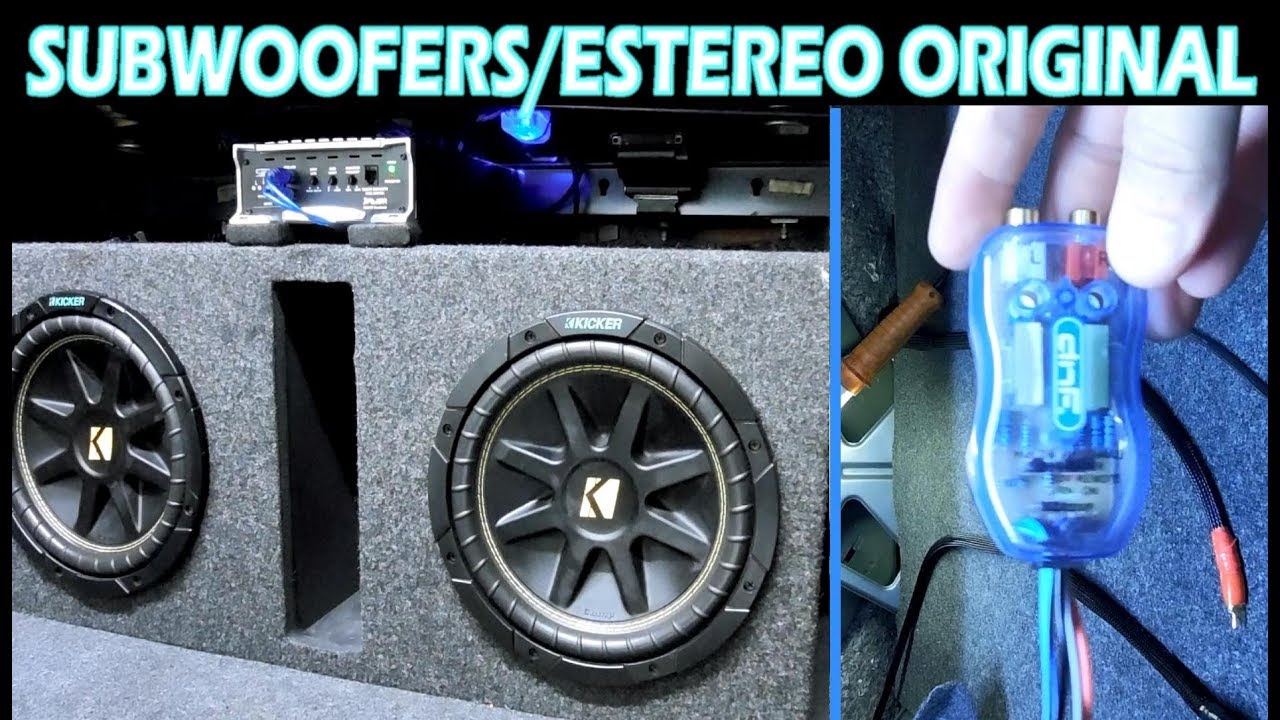Instalacion de Amplificador y 2 Subwoofers a Estereo Original (conv. alta y baja)