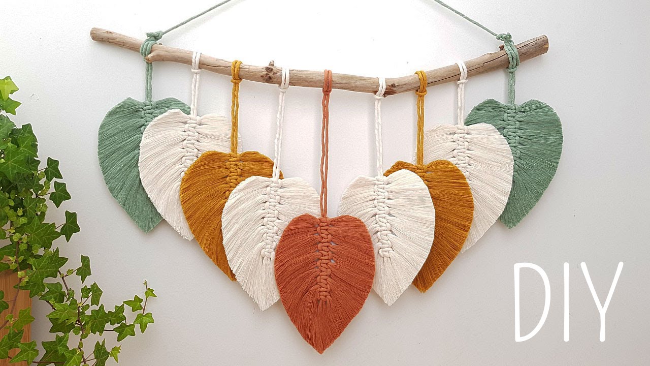🍂🍃DIY tapiz de HOJAS en MACRAME (paso a paso) | DIY Macrame Leafs Wall Hanging Step by Step Tutorial
