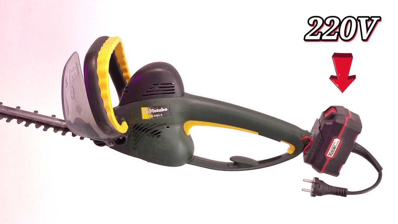 220V Metabo hedge trimmer to Parkside X20V Li-ion conversion