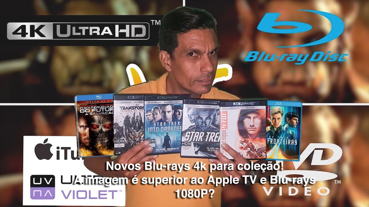 Novos Blu-rays 4k e comparativo com Bluray Full HD e Apple Tv