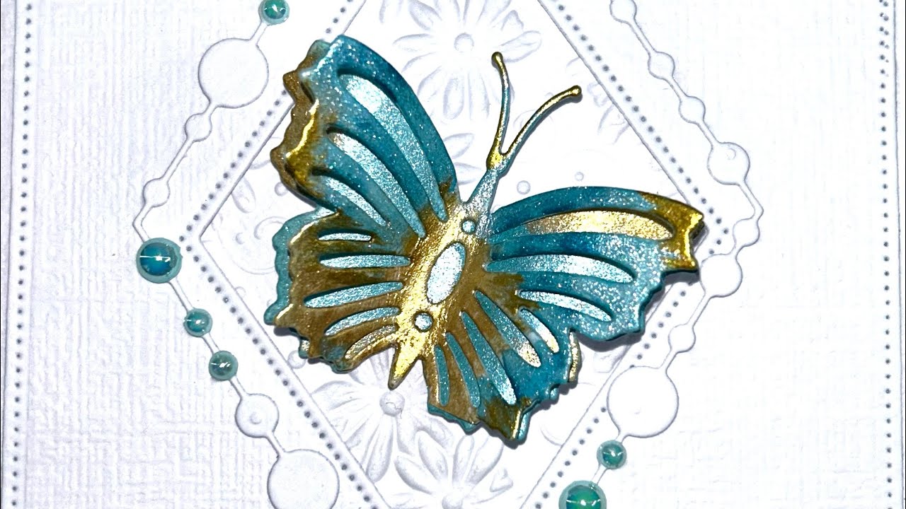 Clean and Simple A6 Card Lustre Butterfly