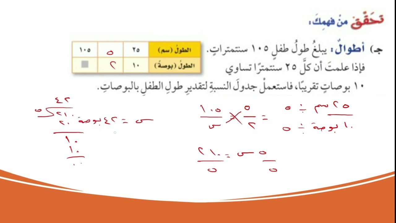 جداول النسب | تحقق من فهمك | الصف السادس الابتدائي