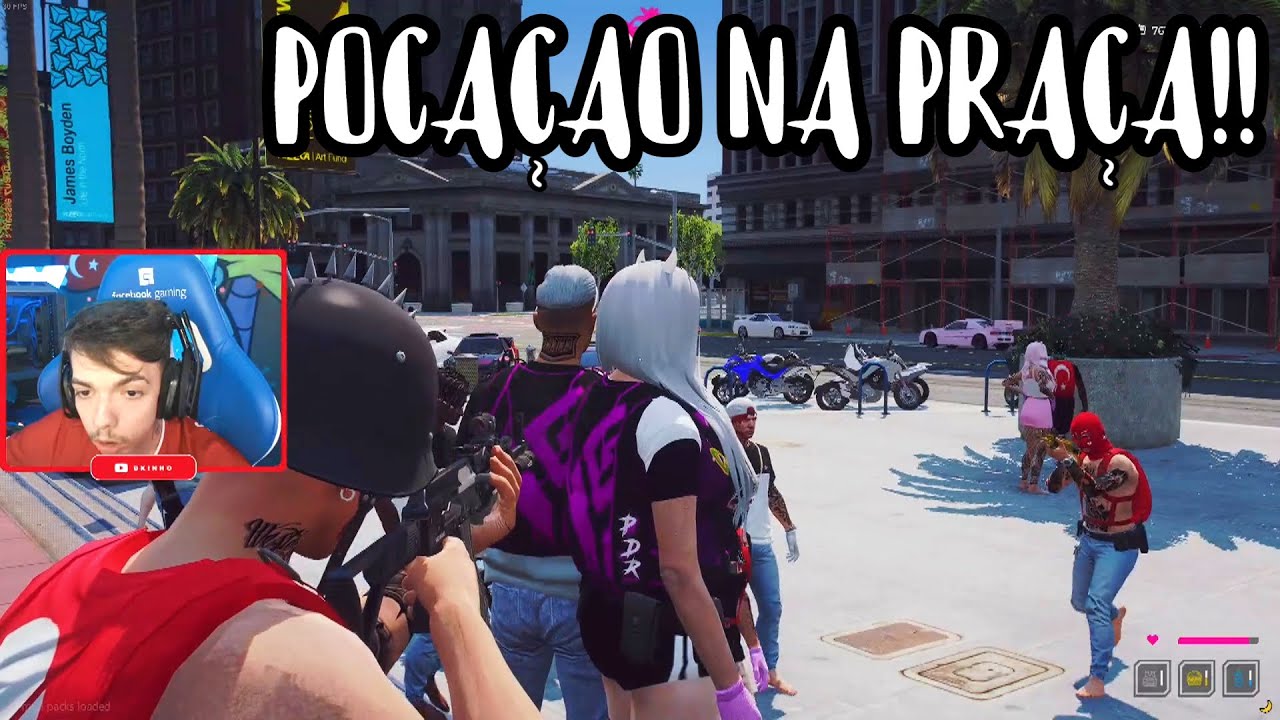 POCAÇÃO NA PRAÇA CONTRA A TROPA DA PEDREIRA!! GTAV RP