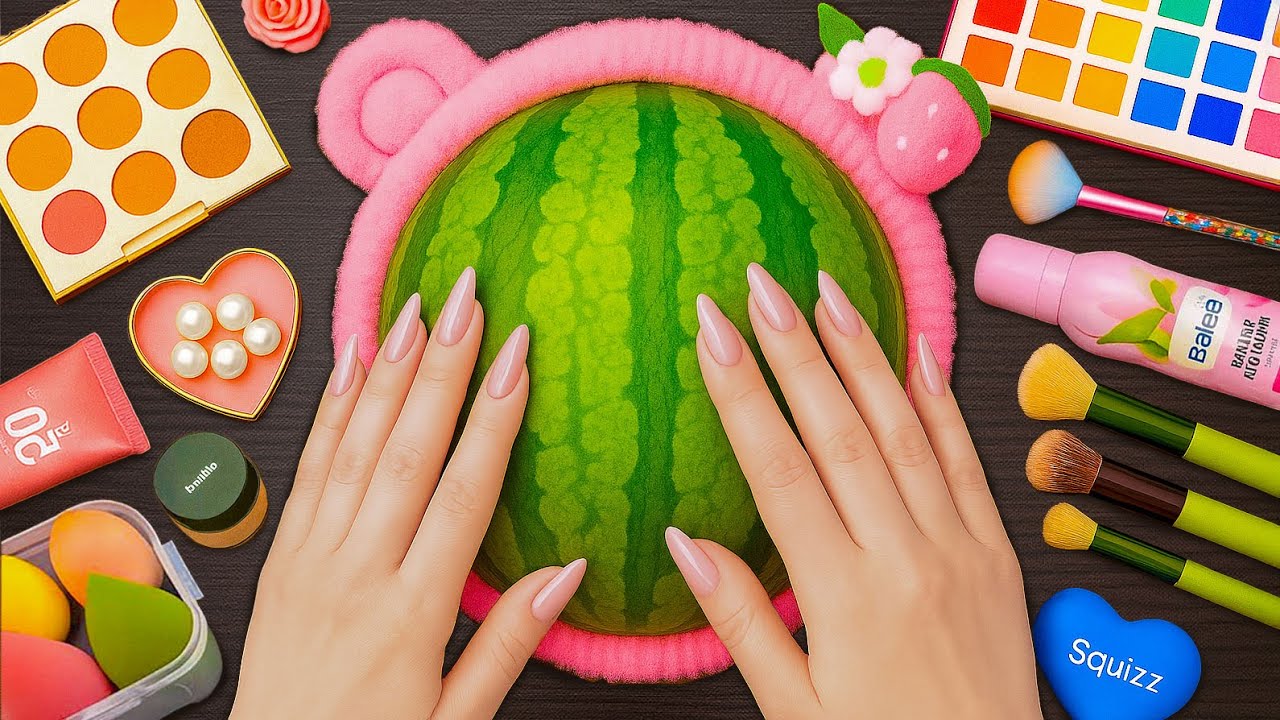 ASMR Makeup on Watermelon (No Talking)