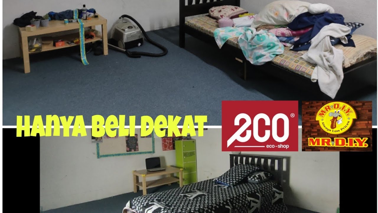 Hias bilik bujang / studio YouTube- beli di Eco shop&Mr DIY