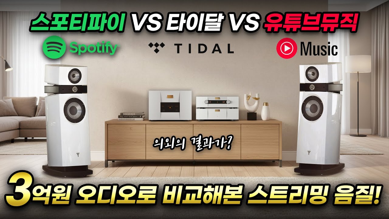 똑같은 무손실 음원끼리도 음질이 다르다고?? 3억원 하이엔드 오디오로 비교해본 스트리밍 3종 음질 비교~!