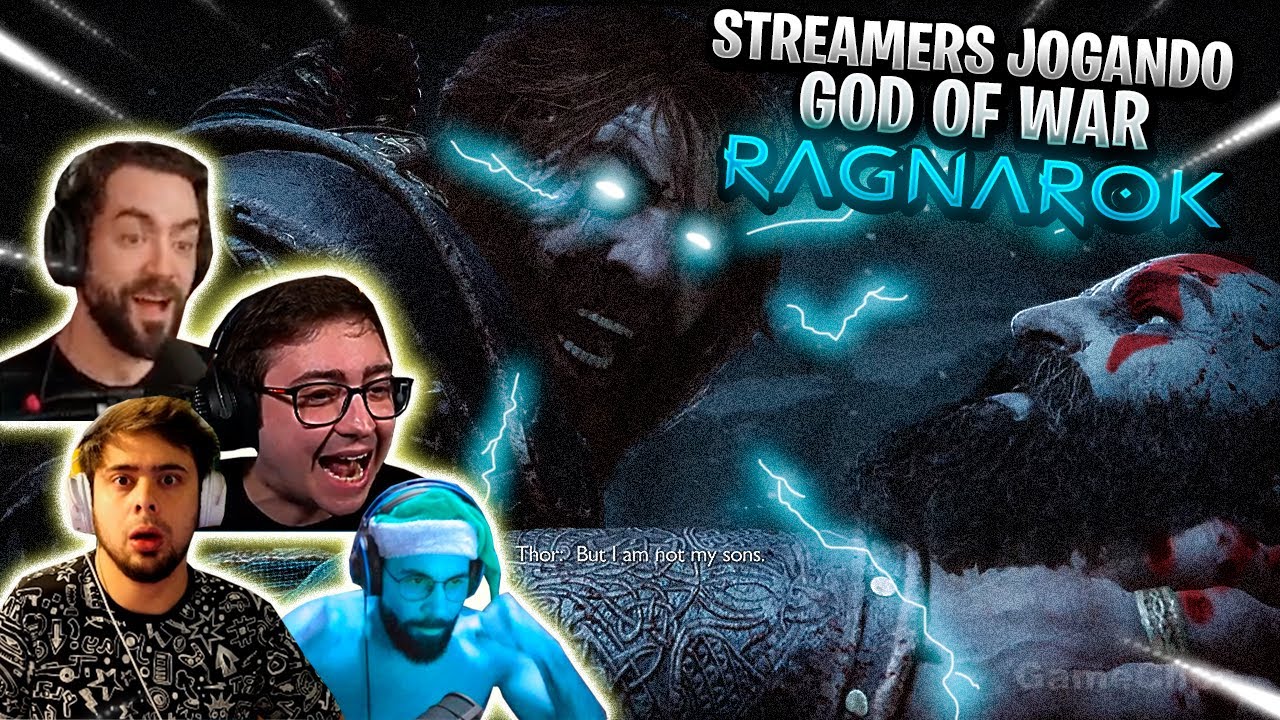 REAÇÃO DOS STREAMERS NA LUTA QUE IMPRESSIONOU TODOS -  THOR VS KRATOS GOD OF WAR RAGNAROK