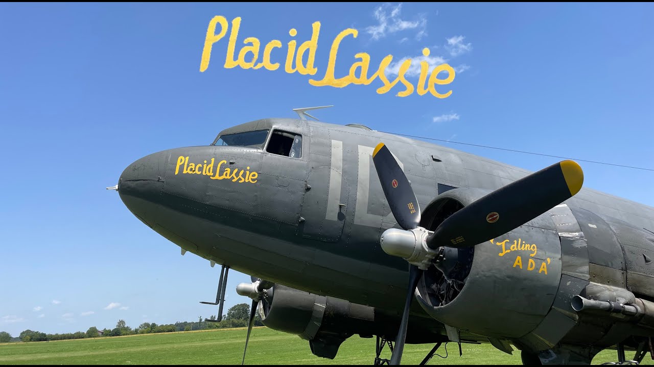 The Legendary C-47 Placid Lassie: Takeoff, Parachutists jumping over Germany & Cockpit Views