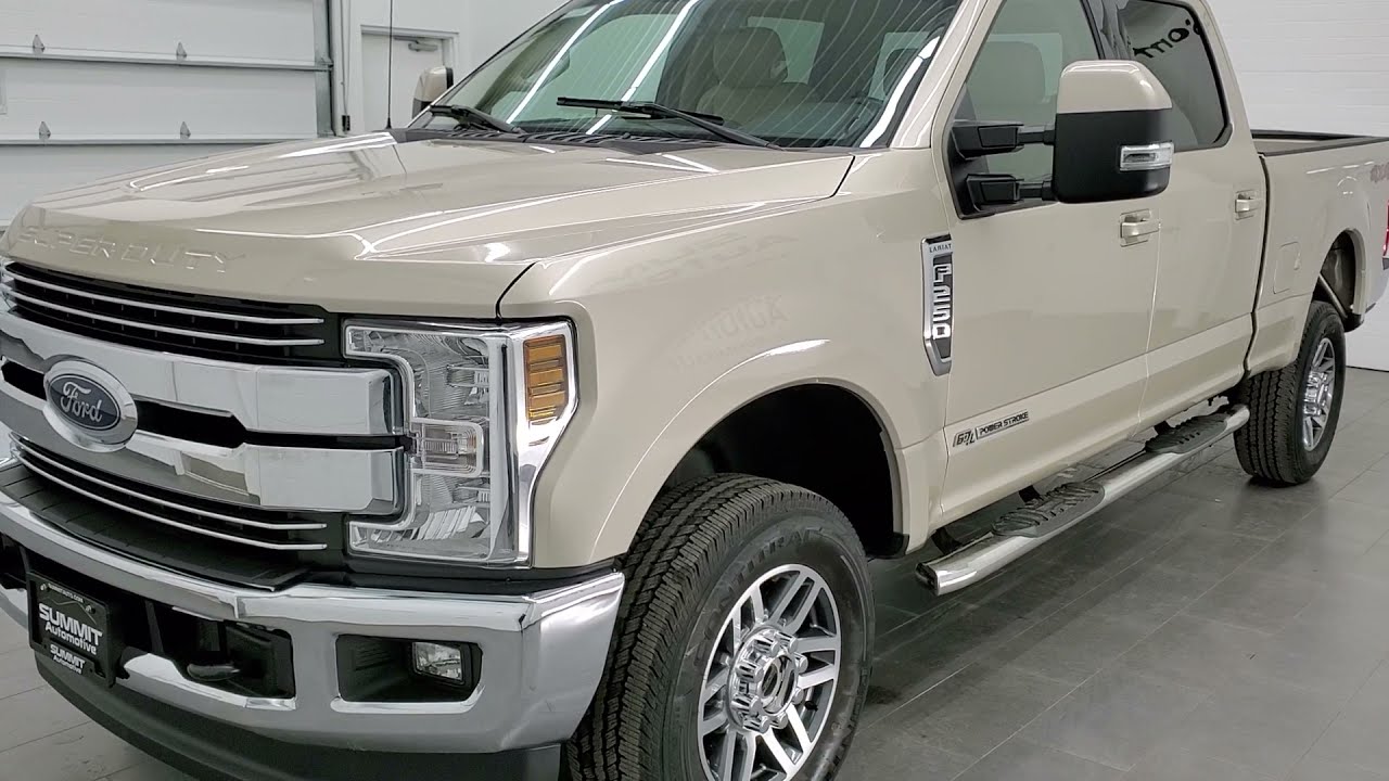 2018 FORD F250 LARIAT CREW DIESEL WHITE GOLD WALKAROUND 12642Z SOLD!