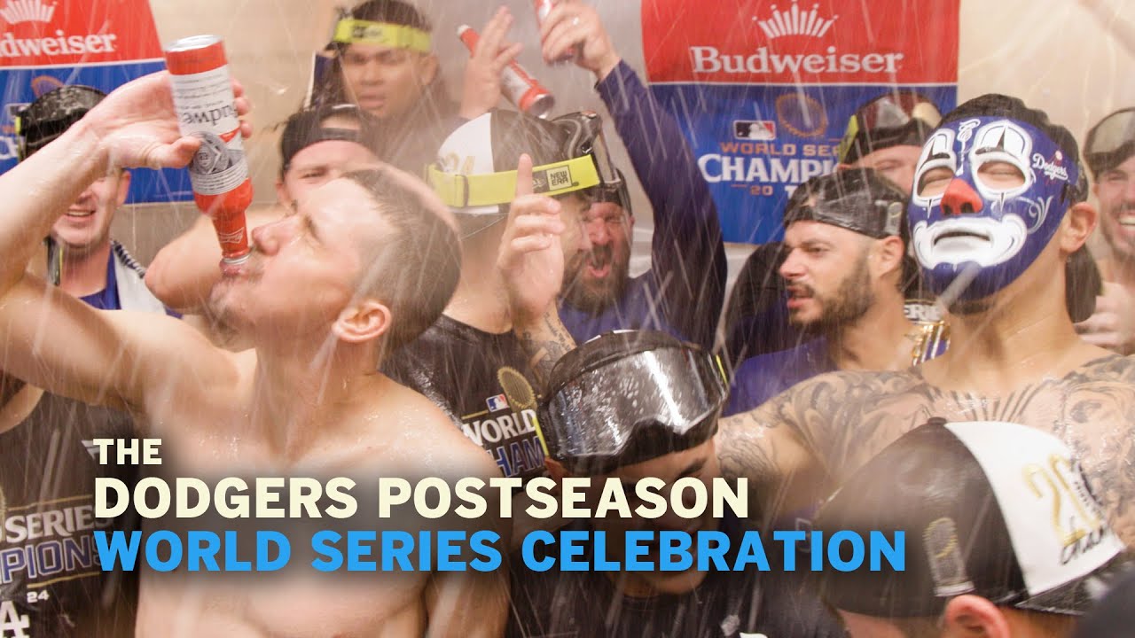 Dodgers celebration winning the 2024 World Series