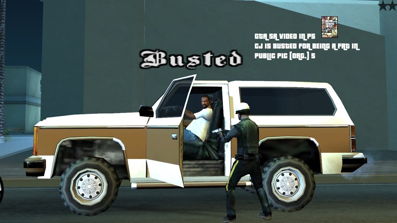 GTA San Andreas Funny Moments Part 5 (L) - Big CJ is Busted by the authorities (cut) (HD)