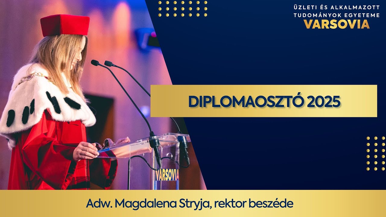 Adw. Magdalena Stryja rektor asszony - 2025 Diplomaosztó Varsovia Egyetem