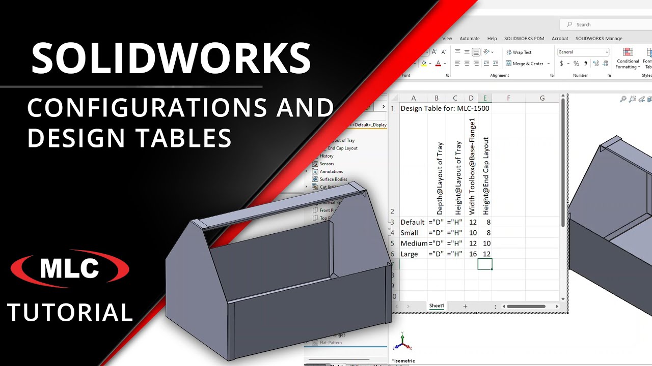 Конфигурации и таблицы параметров — Советы и рекомендации по SOLIDWORKS — Листовой металл