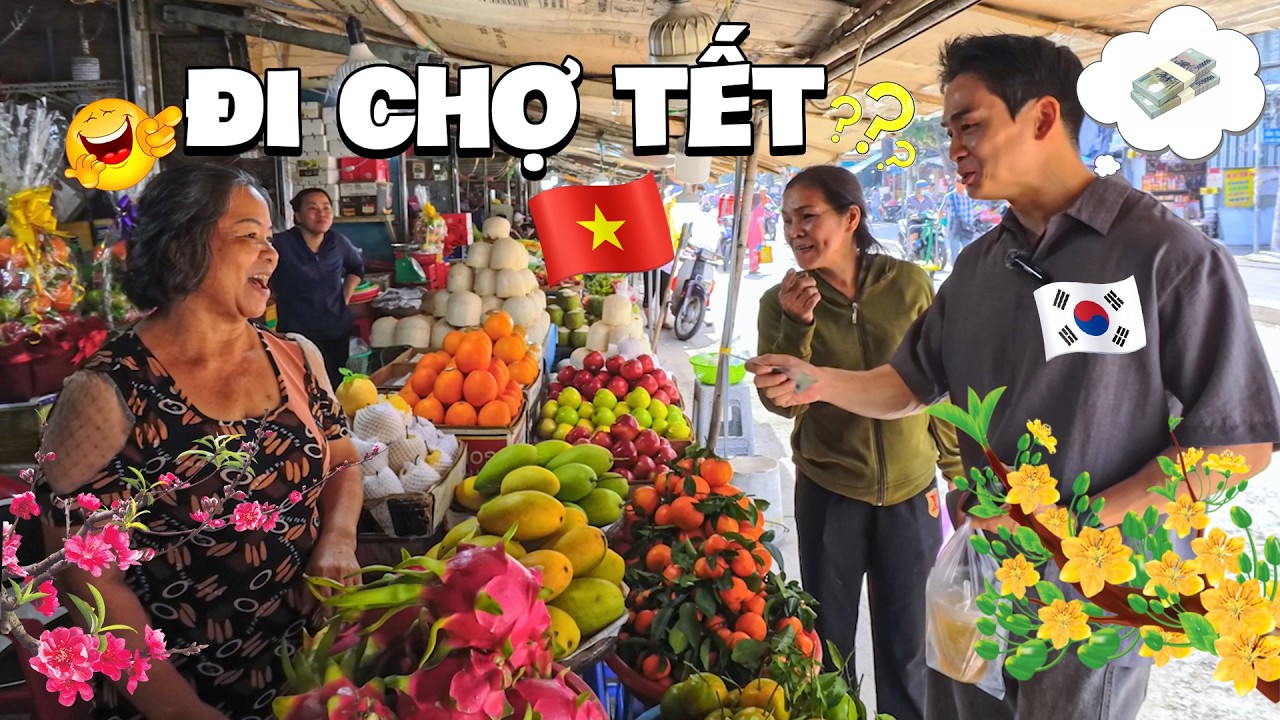 Người Hàn đi chợ Tết thử mặc cả và phải trả giá!!