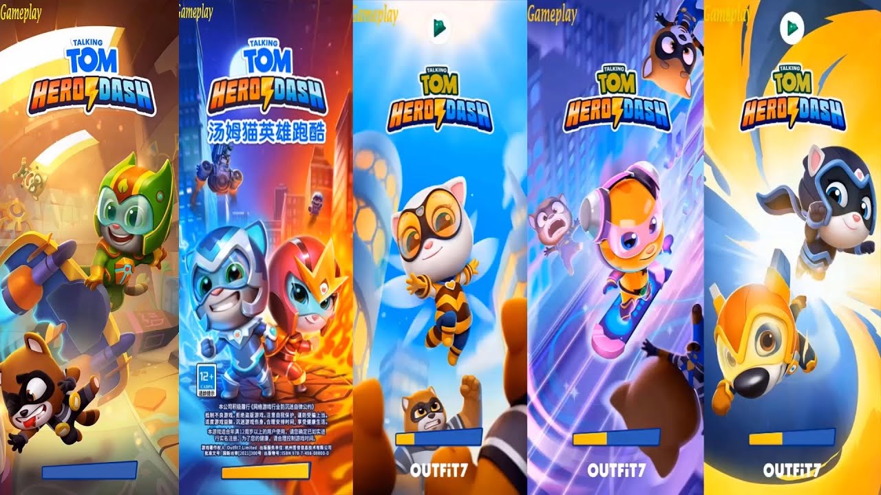 Talking Tom Hero Dash SUPER BECCA VS SUPER GINGER ROCKSTAR GINGER VS QUEEN BEE ANGELA SUNBEAM HANK