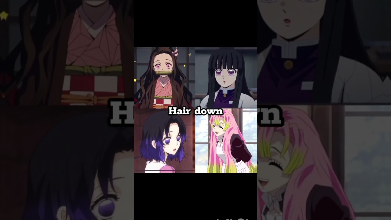 Them with their hair down ✨🎀 #demon slayer #kimetsunoyaiba #nezuko #kanao #shinobu #mitsuri