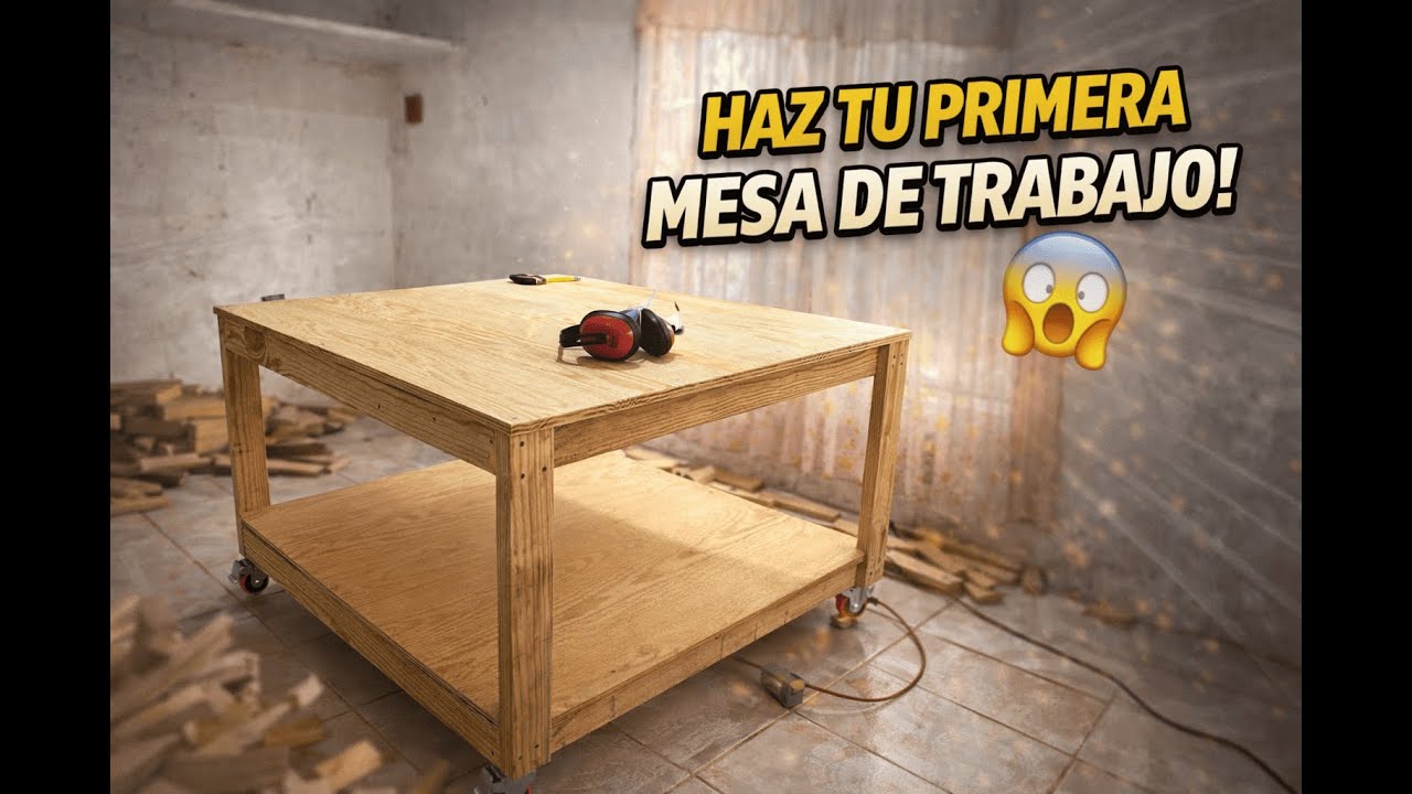 Esta es la MESA DE TRABAJO que todo PRINCIPIANTE NECESITA | MRWoodworks