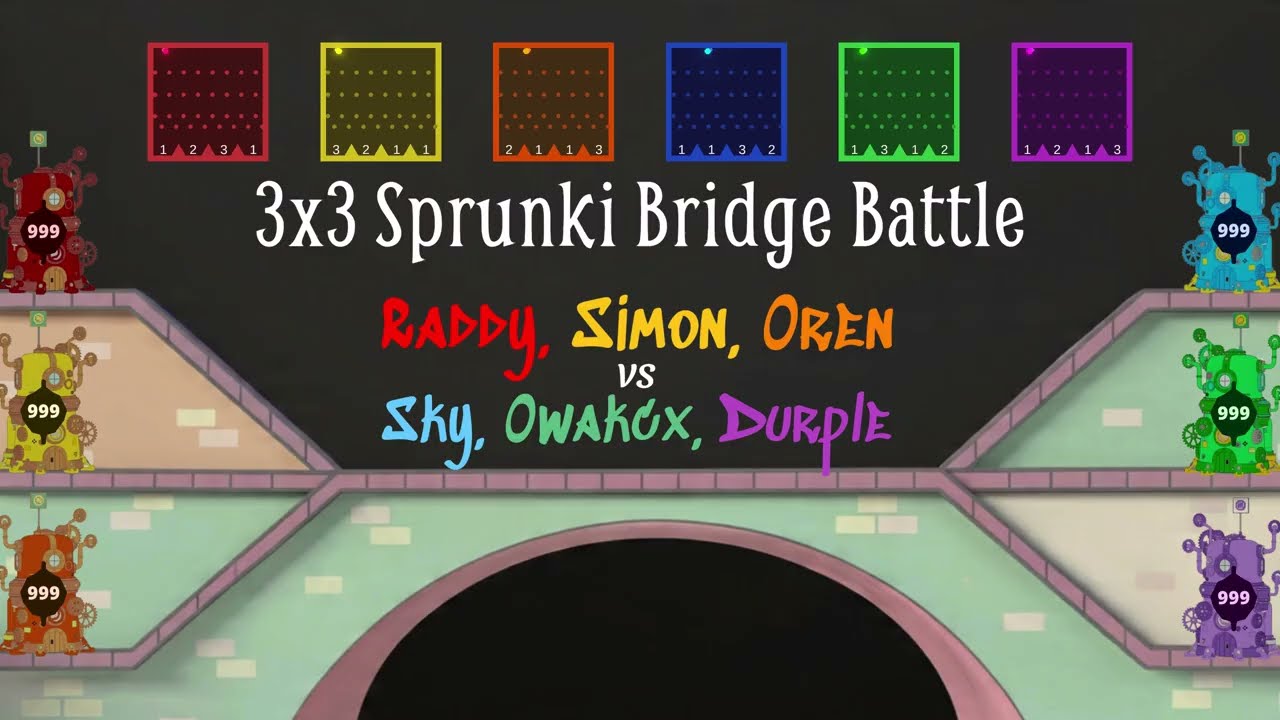 Bitwa Stickman Sprunki 3v3 Bridge Clash - Sprunki Battle Fight Epic