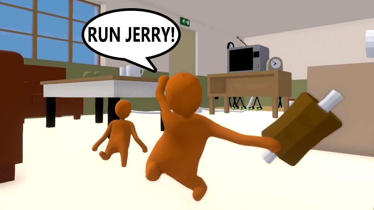 Джерри и его друг крадут еду у Тома в Human Fall Flat