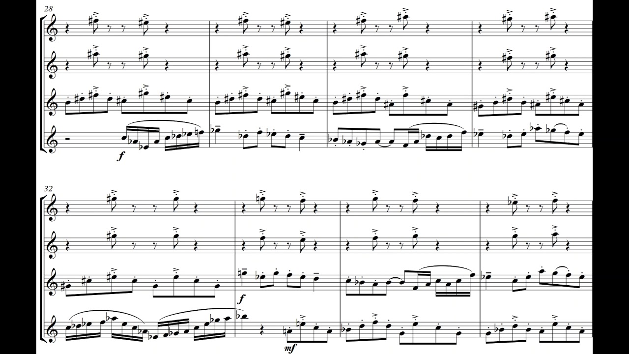 Suite for Saxophone Quartet by Michael Meier (with score)