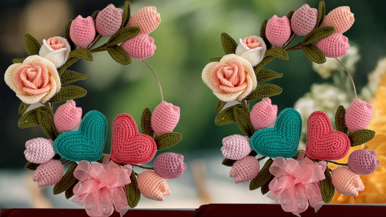 Como hacer hermosas Flores Tulipanes Rosas Fácil Crochet para Principiantes
