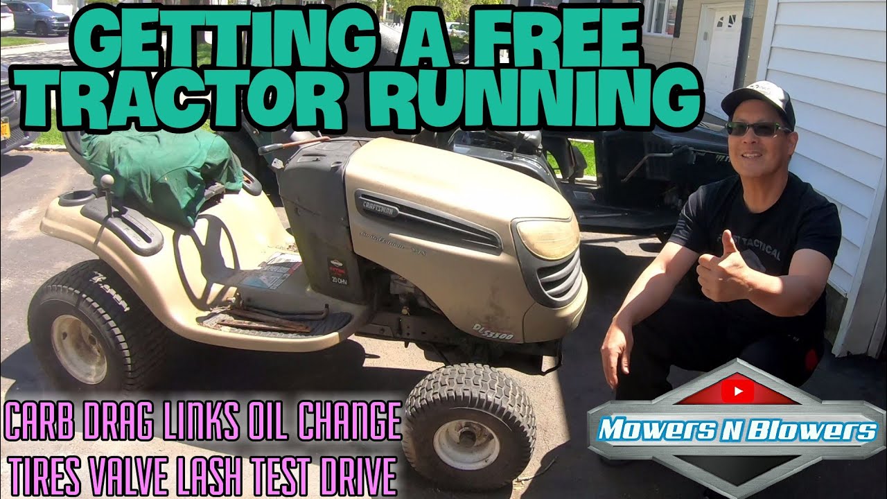 CRAFTSMAN 20HP DLS3500 LAWN TRACTOR CARB CLEAN REPLACEMENT DRAG LINK & VALVE  ADJUSTMENT OIL CHANGE