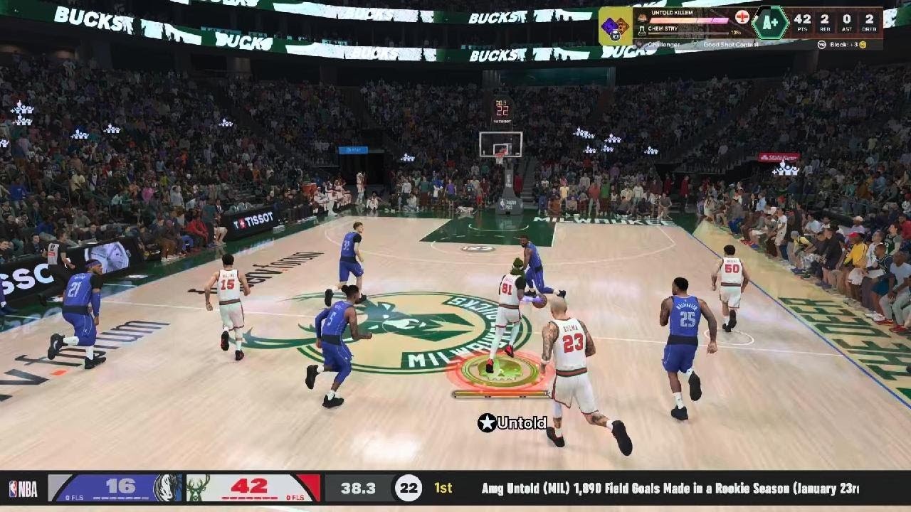 I blocked, D'Angelo Russell and then hit a three at the other end.