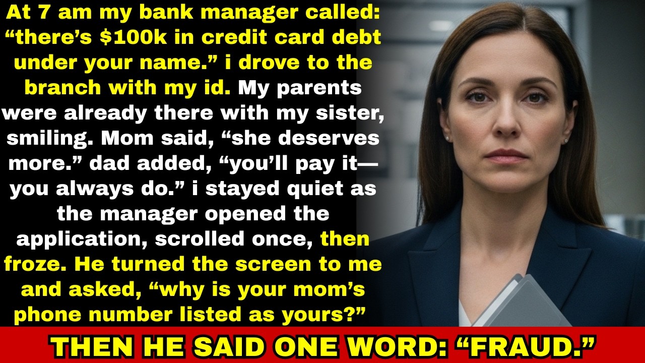 At 7 AM My Bank Manager Called About $100K Debt—My Parents Opened a Card in My Name and…