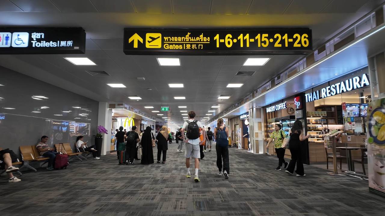 Bangkok Airport 4K Loop Walk 2 Hours | Treadmill & Virtual Walk