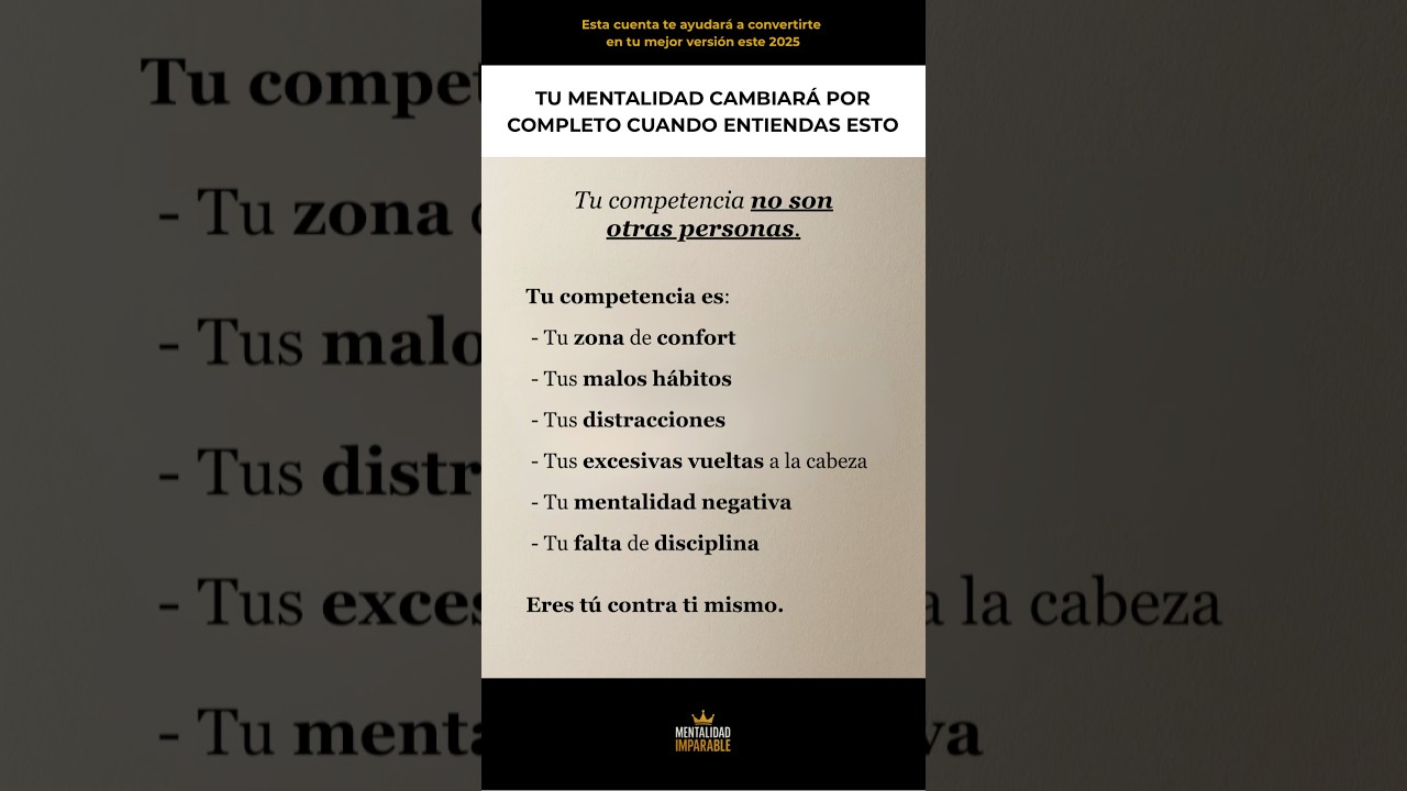 Esto cambiar&aacute; tu mentalidad por completo #mentalidadimparable #motivacion #desarrollopersonal