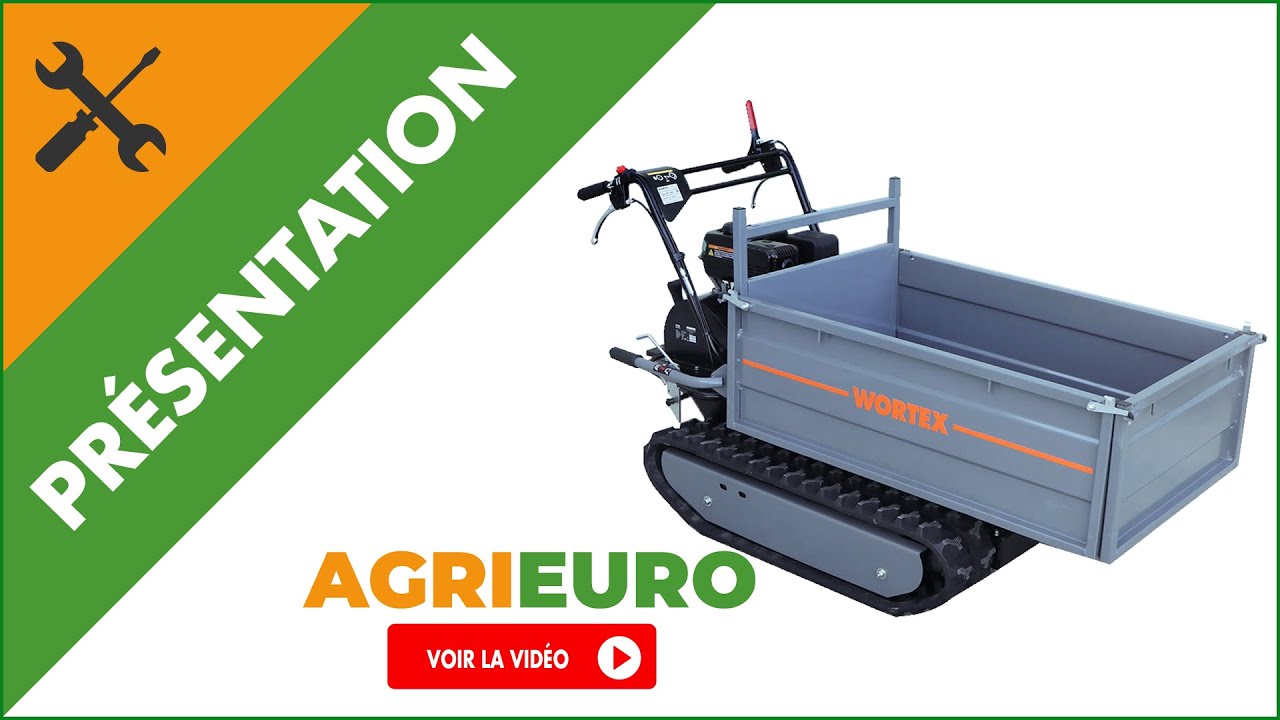 Voici la Brouette motoris&eacute;e &agrave; chenilles Wortex SFL500 - Caisson extensible avec charge de 500 Kg