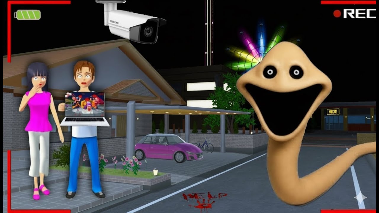 Yuta Mio Panik Setelah CCTV Merekam Cacing Raksasa Menyeramkan Di Kota 😱| Sakura School stimulator 👺