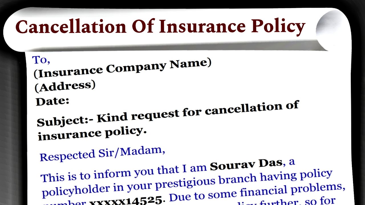 Insurance Cancellation Letter | Application for Cancellation of Insurance Policy | Stop Insurance