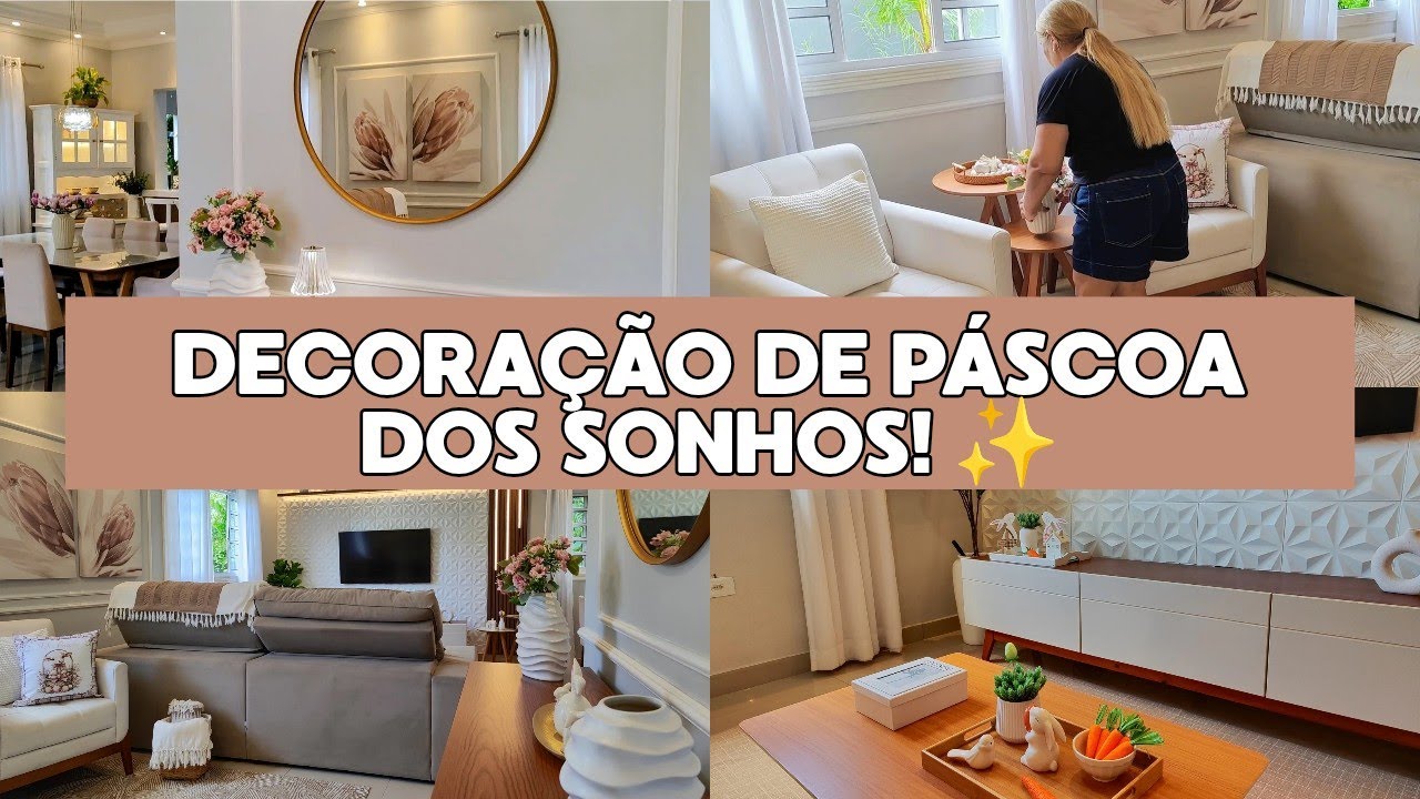 DECORAÇÃO NOVA DE PÁSCOA DE SALA| IDEIAS SIMPLES E LINDAS 🐰✨