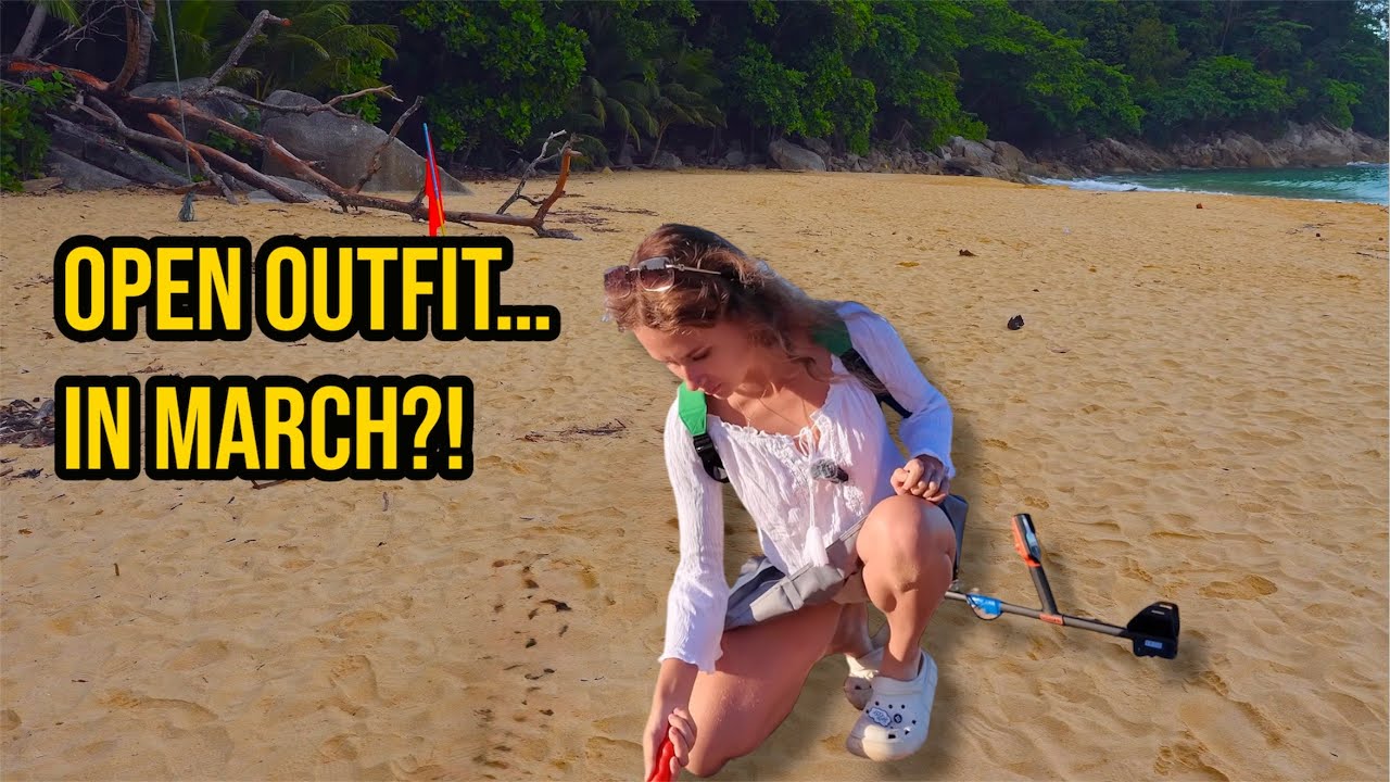 Wearing THIS in March?! 😱 Beach Treasure Hunting in an Open Outfit