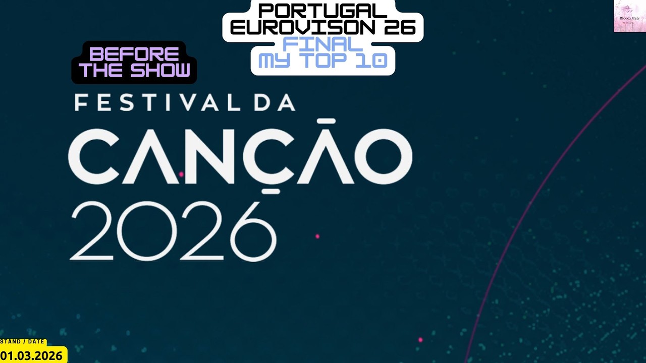 Portugal - Eurovison 2026 - Final - My Top 10 - Before the Show