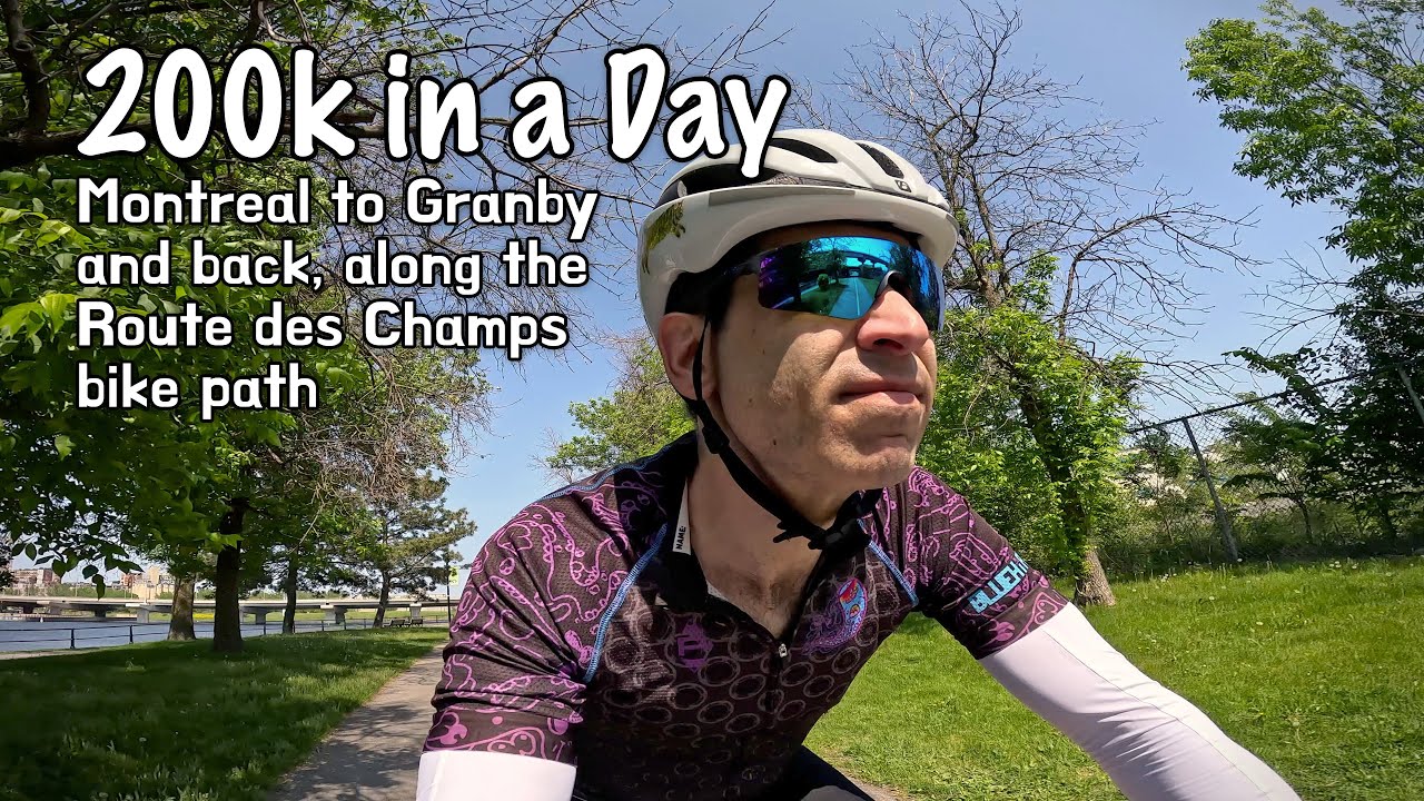 200 km bike ride from Montreal to Granby, Quebec, along the Route des Champs bike path
