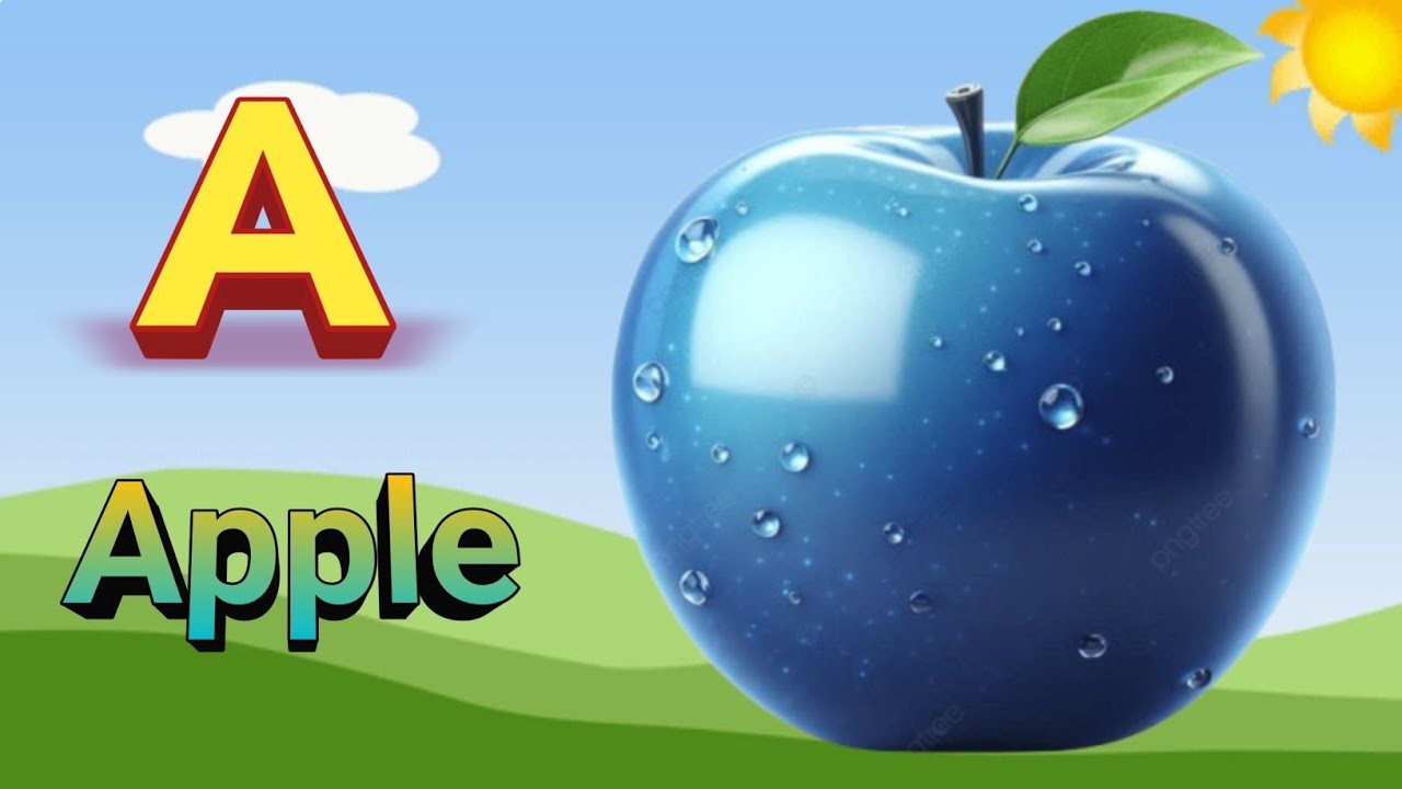 A for apple //  Phonics song 2 with two words in 3D A b c d  alphabet song kids video