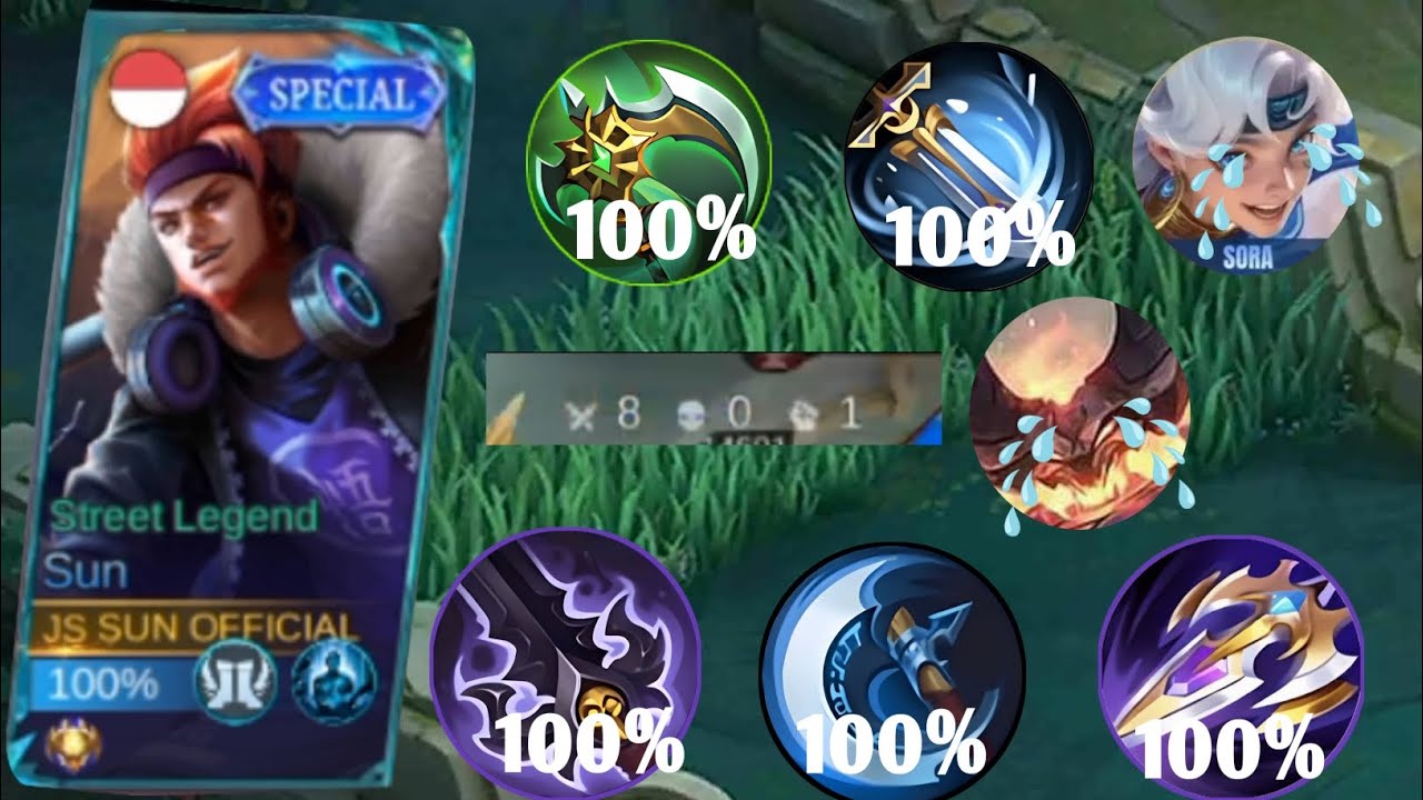 CONTER BUILD SUN META LAWAN SORA / THAMUZ TERBARU l MOBILE LENGENDS 