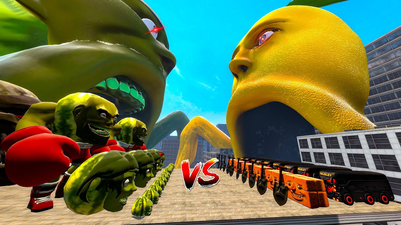 Lin Gang Melon Family vs Italian Brainrot Family in Garry's mod!