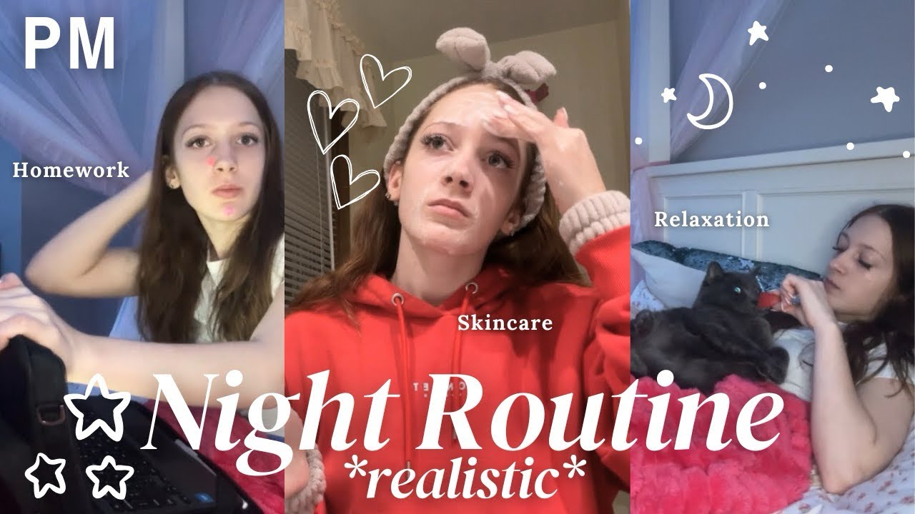 NIGHT ROUTINE *realistic* 🌙 | self-care, homework, cozy vibes