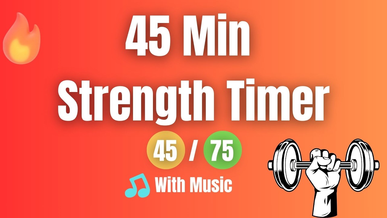 45 Minute Strength Training Timer With Music | 45s Work / 75s Rest | 24 Rounds
