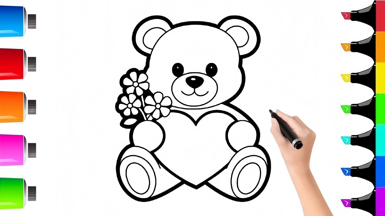 How To Draw Teddy 🧸 Bear Easy || Coloring Book For Kids 