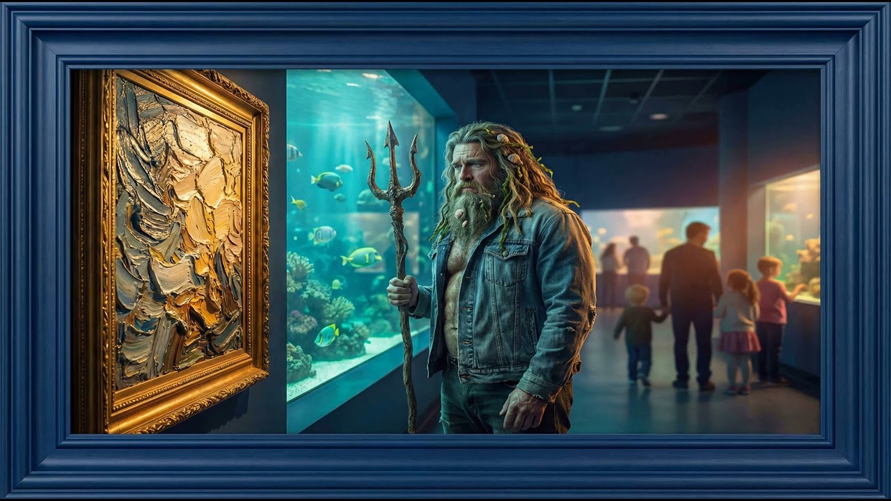 Poseidon at the Aquarium | 8-Hour 4K Greek Mythology Art | Frame TV Screensaver