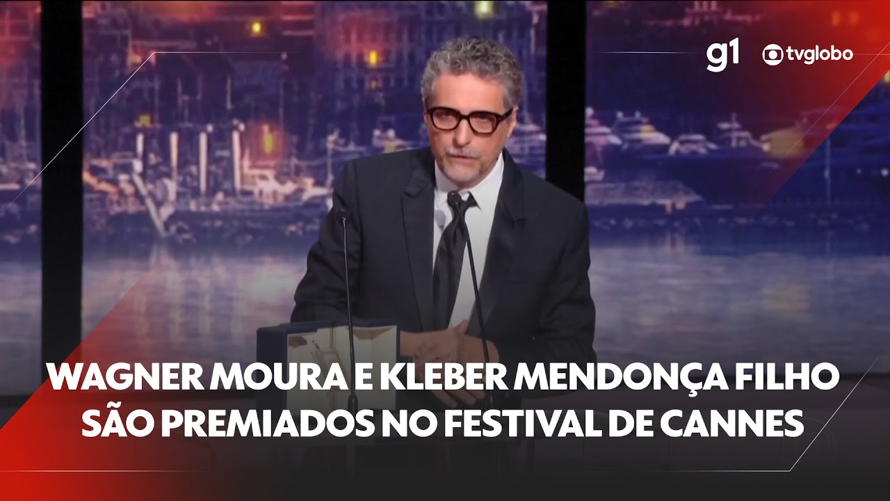 Wagner Moura e Kleber Mendonça Fiilho são premiados no Festival de Cannes por 'O Agente Secreto'